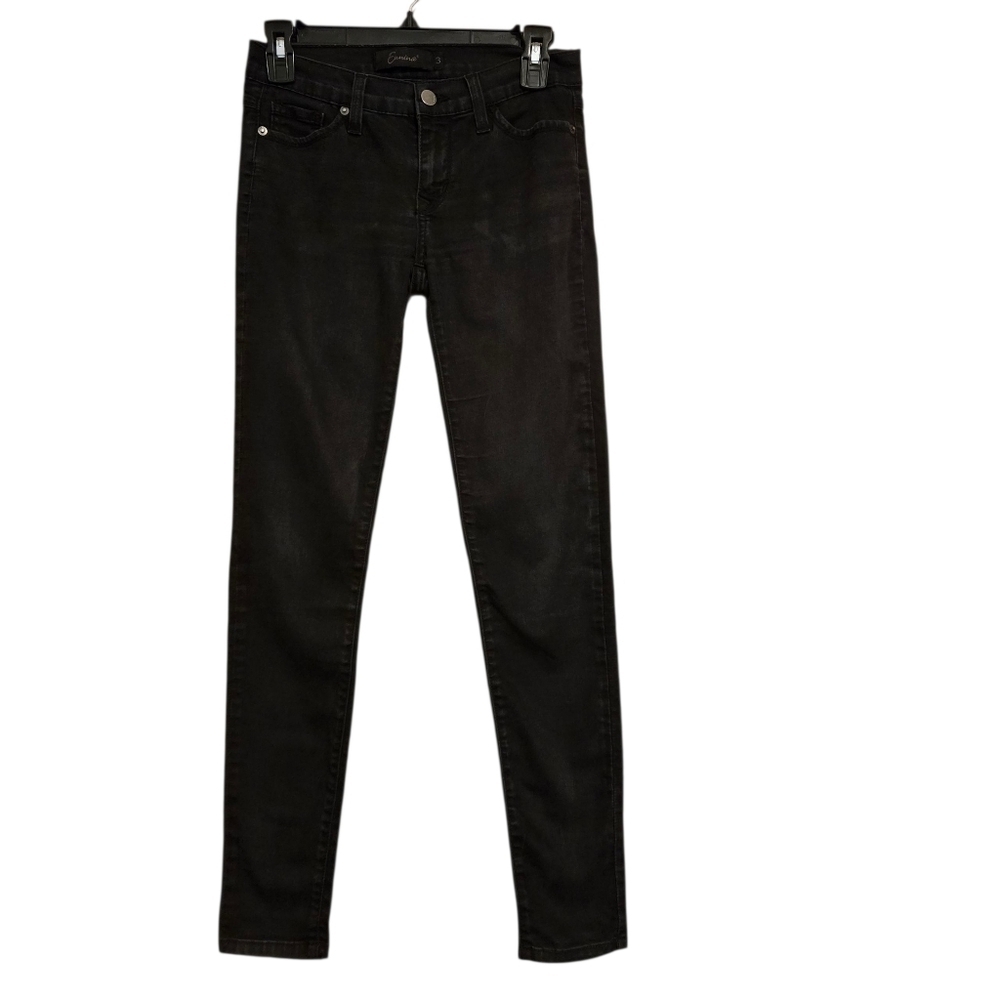 Eunina Juniors' Size 3 w26 Black Denim Skinny Leg Jeans Lo Rise Made in USA